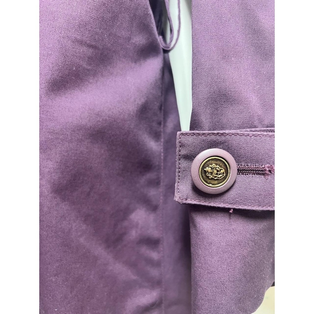 LONDON FOG Womens Size 8 Purple Classic Trench Coat Paisley Lined Vintage - Picture 10 of 13